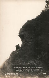 Guardians of the Notch, a Hunter and His Dog, Smugglers Notch Postcard