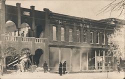 Building after Fire, 1922 Saratoga Springs area? Postcard