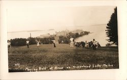 Golfing, Mount Kineo House, Moosehead Lake Maine Postcard Postcard Postcard