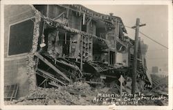 Masonic Temple After the Compton / Long Beach Quake, 1933 California Postcard Postcard Postcard