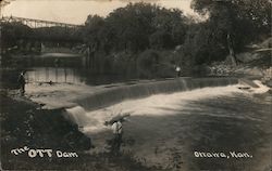 The OTT Dam, Ottawa, Kan. Postcard