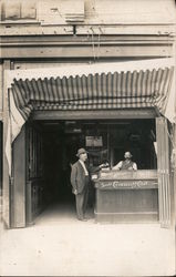 Man Making a Purchase at a Cigar Store Postcard
