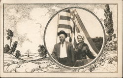 Couple with Flag Postcard