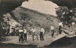 Men outside cave at Natural Bridge Postcard