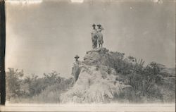 Group on Rock Formation Postcard