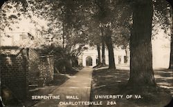 Serpentine Wall, University of VA Postcard