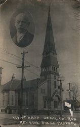 Winthrop Congregational Church, Rev. Edward Evans Pastor Postcard