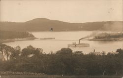 Steamboat Going Down the River Postcard