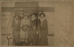Studio Photo: Group Flying Airplane Postcard