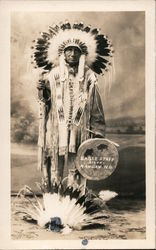 Chief Eagle Staff, Sioux Indian Mandan, ND Native Americana Postcard Postcard Postcard