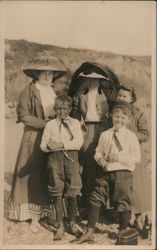 Family Portrait at Seashore Postcard