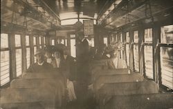 Group on Train or Trolley, 1910 Postcard