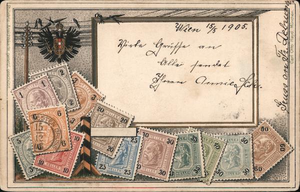 Colorful Stamps with Room For Writing Stamp Postcards