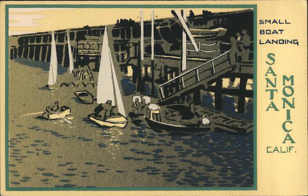 Small Boat Landing Serigraph Santa Monica California