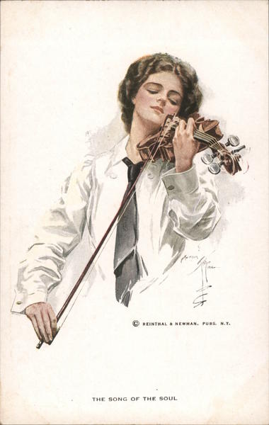 The Song of the Soul, Woman Playing the Violin Harrison Fisher