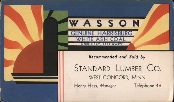 Wasson Genuine Harrisburg White Ash Coal West Concord Minnesota