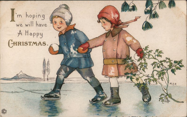 I'm Hoping We Will Have A Happy Christmas -- Children Iceskating