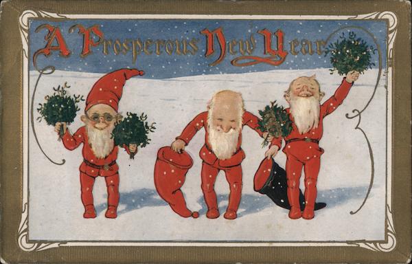 A Prosperous New Year -- Elves with Mistletoe
