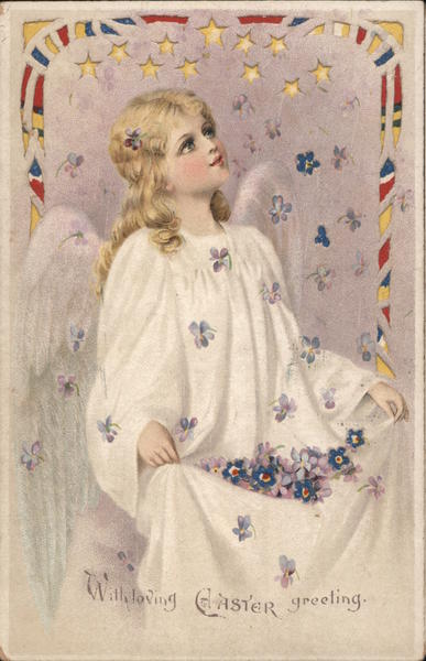 With Loving Easter Greeting With Angels