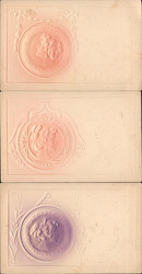 Set of 3: Art Nouveau Women Embossed, Airbrushed Postcard