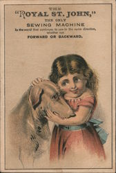 Girl and Dog - Royal St. John Sewing Machine Trade Card