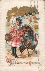 With Thanksgiving Greeting Postcard