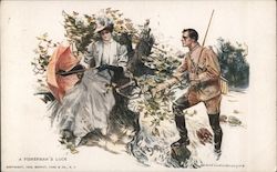 A Fisherman's Luck Artist Signed Howard Chandler Christy Postcard Postcard Postcard