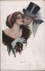 "Behave!" Artist Signed Harrison Fisher Postcard Postcard Postcard