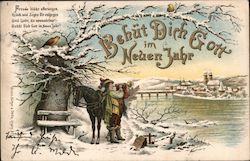 Bechut Dich Gott im Neuen Jahr Postcard