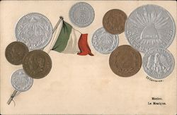 Collection of Mexican Coins Postcard