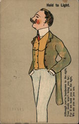 Hold to Light - Handsome Man, If Held to Light Will See What He Really Looks Like Postcard