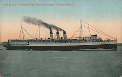 C.P.R. s.s. "Princess Charlotte," Vancouver Victoria Service Postcard
