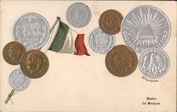 Collection of Mexican Coins Postcard