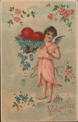 My Valentine - Angel with Heart Hearts Postcard Postcard Postcard