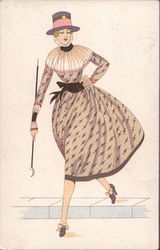 Woman in vogue, Art Deco Postcard