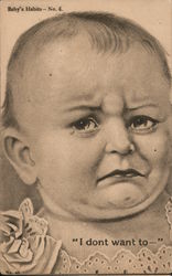 Baby Habits No.4 - "I don't want to--" Postcard