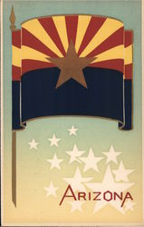 Arizona Flag - Hand Made Serigraph, Limited Edition Postcard