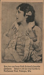 Ruth Roland, Parfumeur Paul Actresses Postcard Postcard Postcard