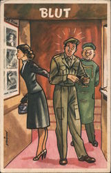 BLUT - Dutch, Couple at Movie Theater Postcard