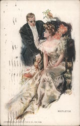 Mistletoe Artist Signed Howard Chandler Christy Postcard Postcard Postcard