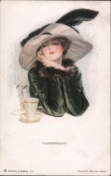 "Contentment" Artist Signed Harrison Fisher Postcard Postcard Postcard