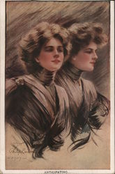 Anticipating...Twin Ladies - Philip Boileau Postcard