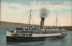 C.P.R. "Princess Adelaide" Pacific Coast Service Postcard