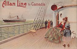 Allan Line to Canada Steamers Postcard Postcard Postcard