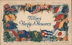 Allies Flag & Flowers, American Y.M.C.A. Postcard