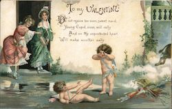 To My Valentine Do Not Rejoice To Soon, Sweet Maid, Young Cupid, Soon Will Rally. And On Thy Unprotected Heart Postcard Postcard Postcard