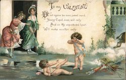 To My Valentine Do Not Rejoice To Soon, Sweet Maid, Young Cupid, Soon Will Rally. And On Thy Unprotected Heart Postcard