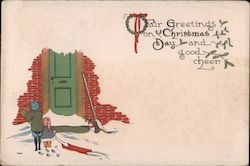Fair Greetings On Christmas Day and Good Cheer Postcard