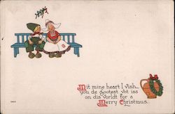 Mit Mine Heart I Vish Tou De Gootest Vot Iss On Dis Vorldt For A Merry Christmas Postcard