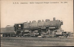 G.N.R. (America) Mallet Compound Freight Locomotive Postcard